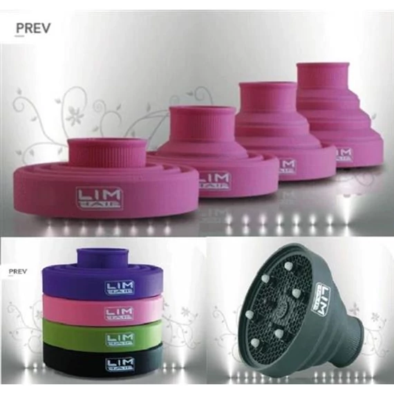 Fekete univerzális hajszárító diffúzor erős rugalmas gumiból LIM-HD 13,5cm - (40-52mm csőr átmérőre)