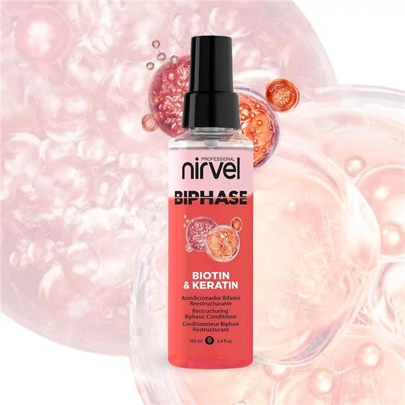 Nirvel Bi Phase keratinos kétfázisú hajkondícionáló hidratáló kifésülő spray töredezett hajra