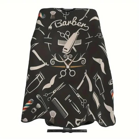 Barber Fodrász beterítő hajvágó kendő sötét szürke 140×160cm sok mintával - SSZK-2360389843