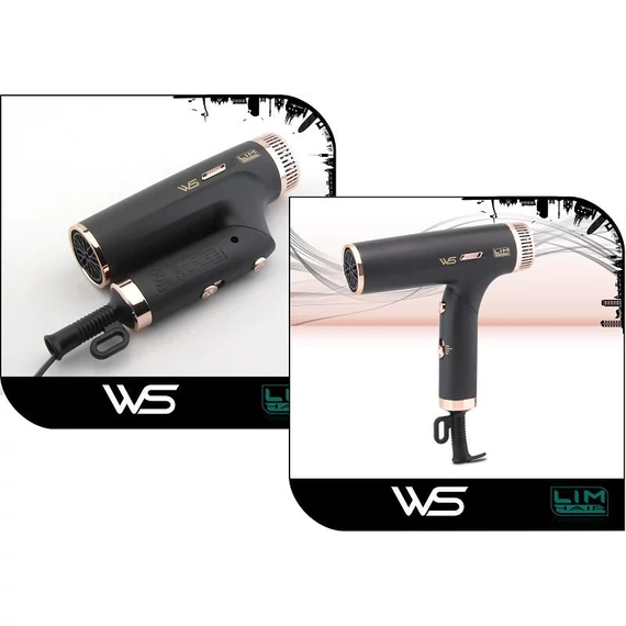 .Professzionális MINI utazó hajszárító LIM-HAIR WS Fekete - Rózsa arany 1200W