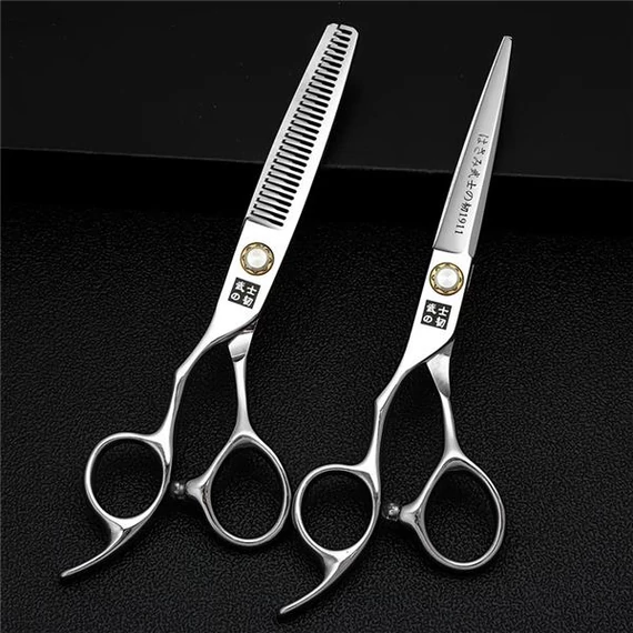Balkezes Hajvágó és Ritkító olló -Szett- 6.0 Japán Samurai 440C Siccors-38246494876 / 87632741373