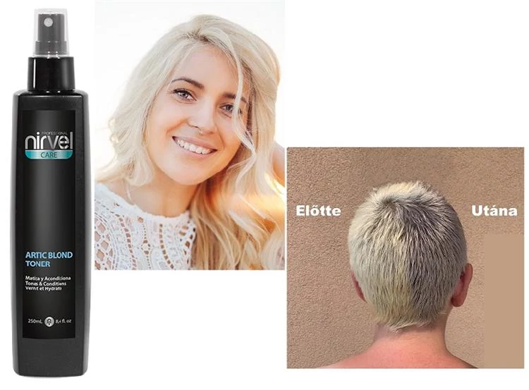 Nirvel Artic Blond Toner extra hamvasító kifésülést segítő hajhidratáló spray szőke hajra