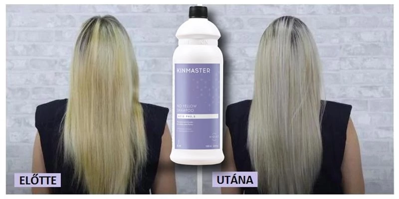 Kinmaster No Yellow pH5.5 világos sárgás árnyalatot semlegesítő hamvasító sampon