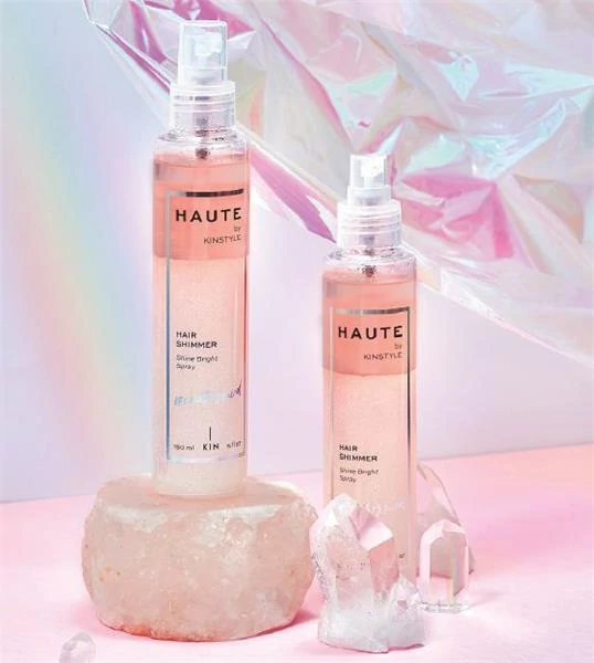 KINSTYLE Haute Hair Shimmer – Kétkomponensű hajfény spray hegyi kristály kivonattal