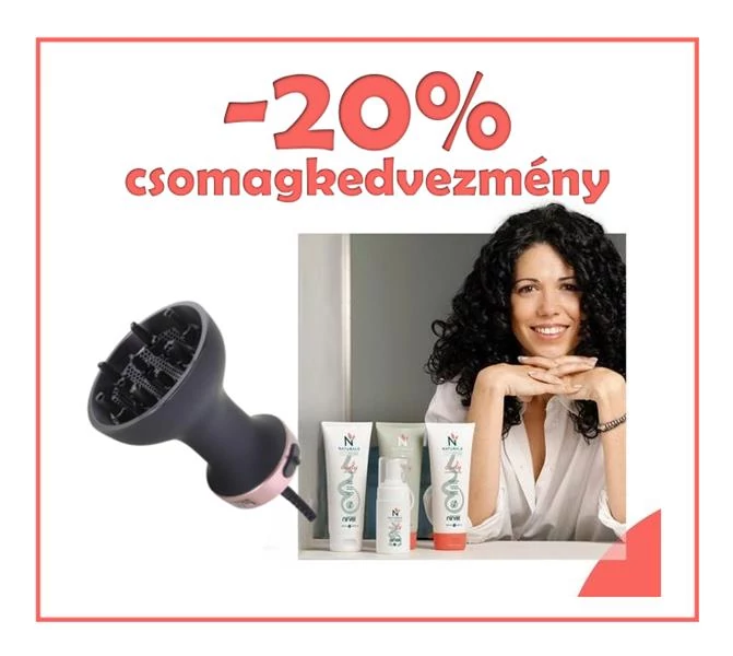 Curly Girl Hajgöndörítő hajápoló csomag diffúzor hajszárítóval -20% csomagkedvezménnyel